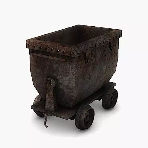 Low Poly Mine Cart 3D Model Low-poly 3D model_0