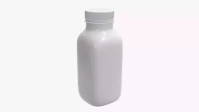 Yoghurt bottle unopened 7 3D model