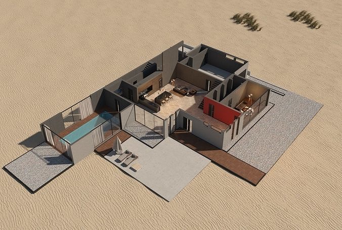 Hawkes Bay Villa 3D model 5
