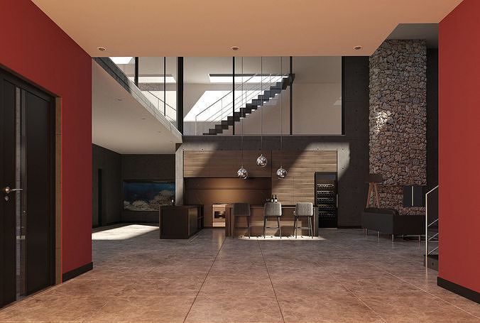 Hawkes Bay Villa 3D model 7
