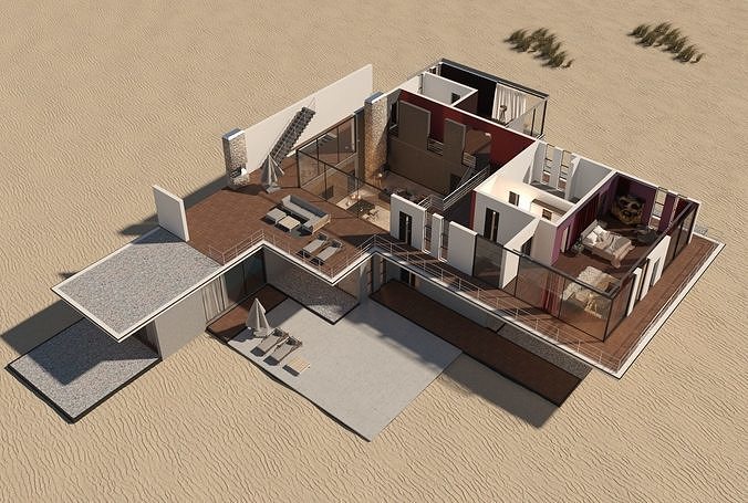 Hawkes Bay Villa 3D model 4