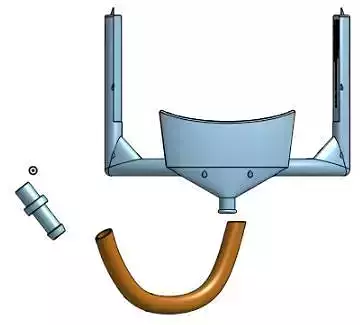 Dental rubber dam frame with integrated aerosol suction device 3D print model