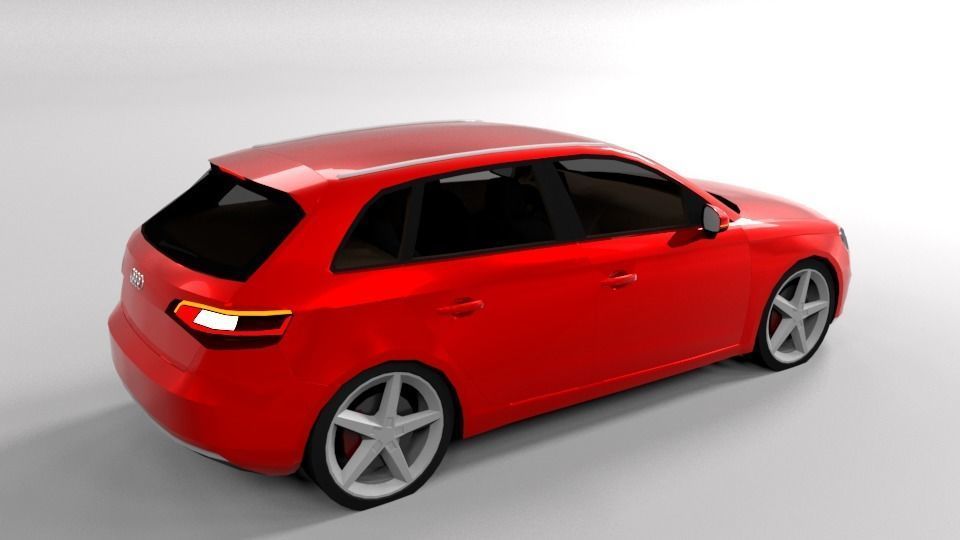 AUDI A3 2013 LOWPOLY Low-poly 3D model_6