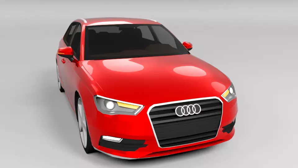 AUDI A3 2013 LOWPOLY Low-poly 3D model_0