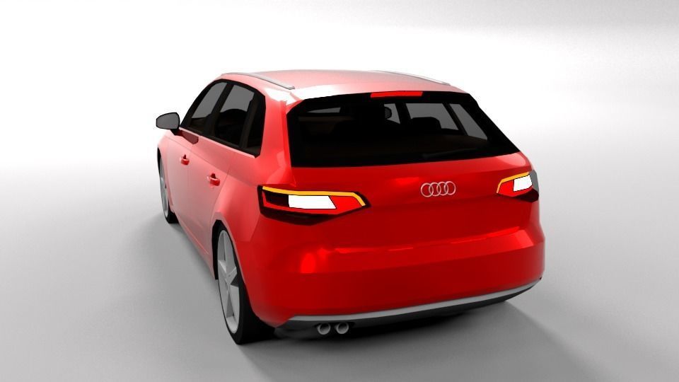 AUDI A3 2013 LOWPOLY Low-poly 3D model_2