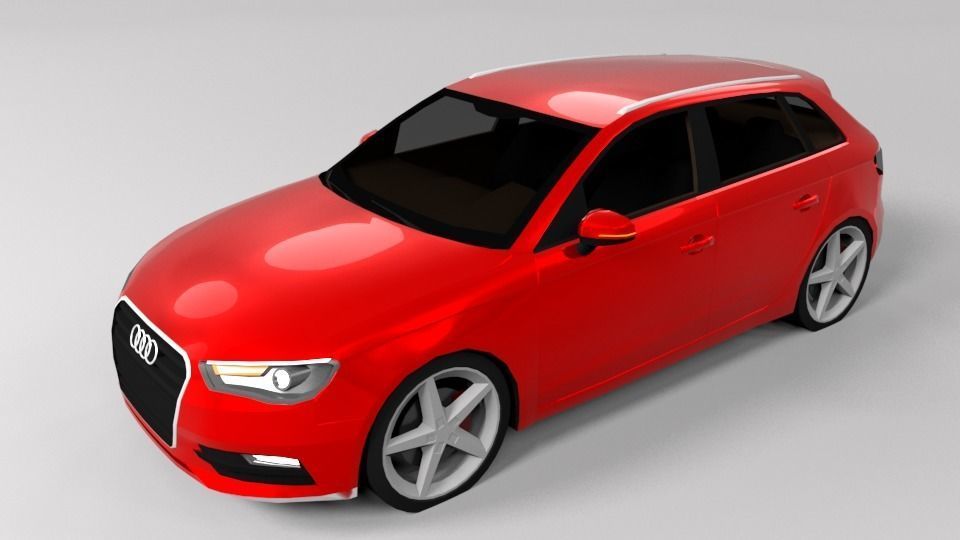 AUDI A3 2013 LOWPOLY Low-poly 3D model_4
