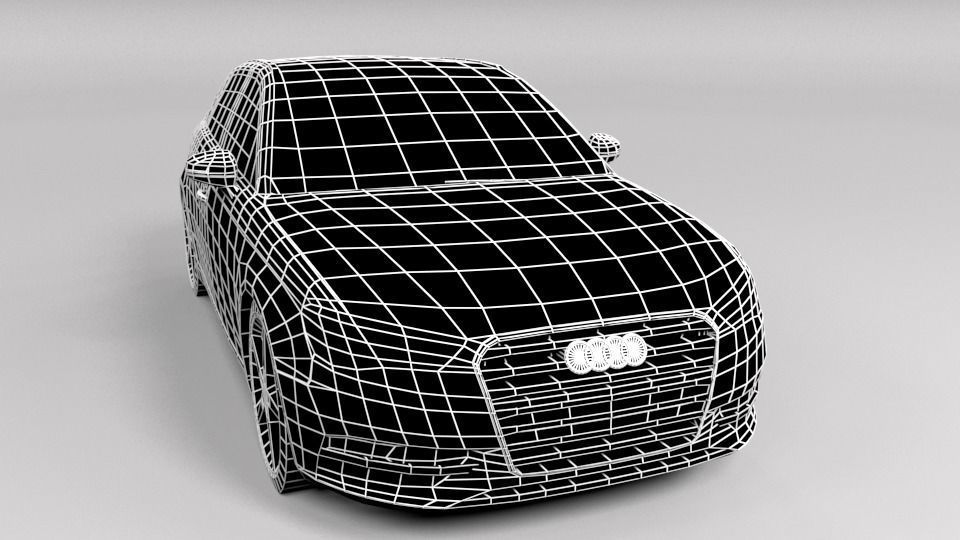 AUDI A3 2013 LOWPOLY Low-poly 3D model_1