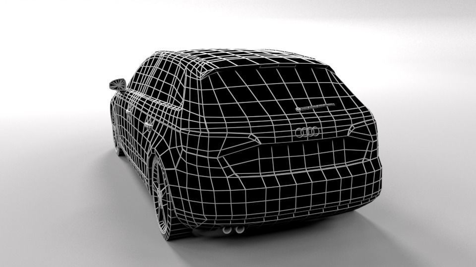 AUDI A3 2013 LOWPOLY Low-poly 3D model_3
