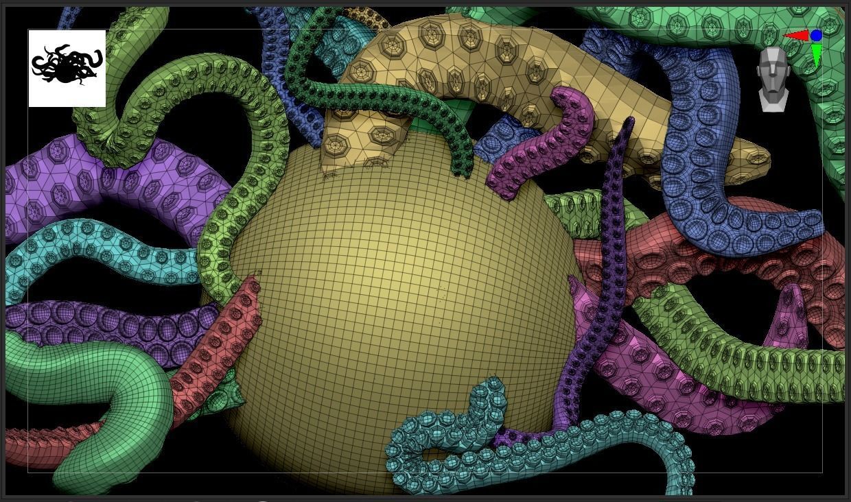 Tentacles IMM Brush 3D model_4