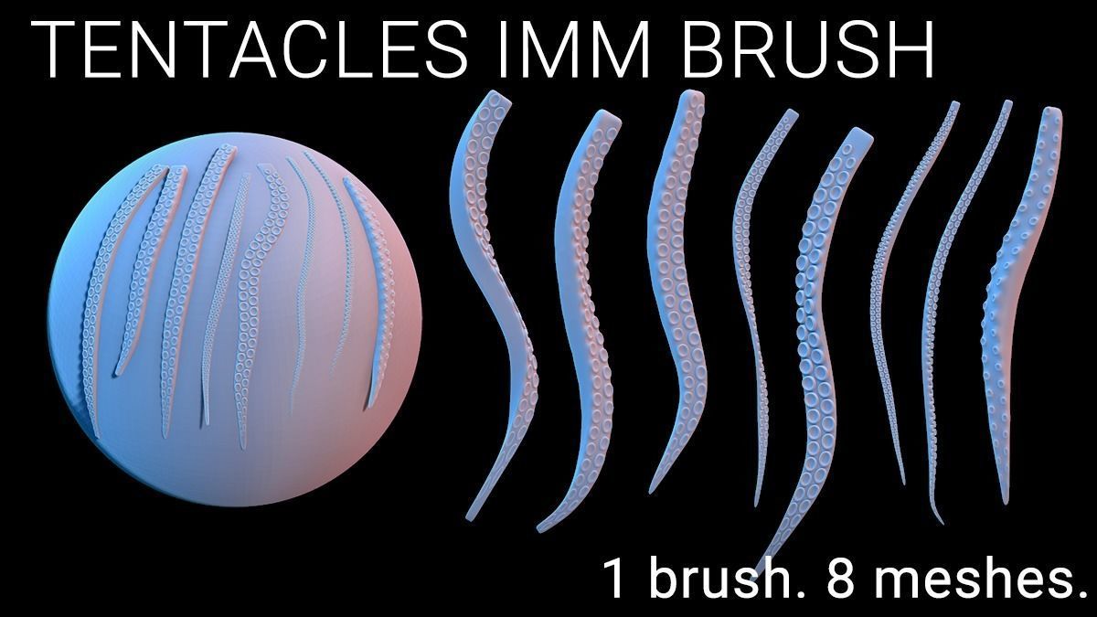 Tentacles IMM Brush 3D model_1