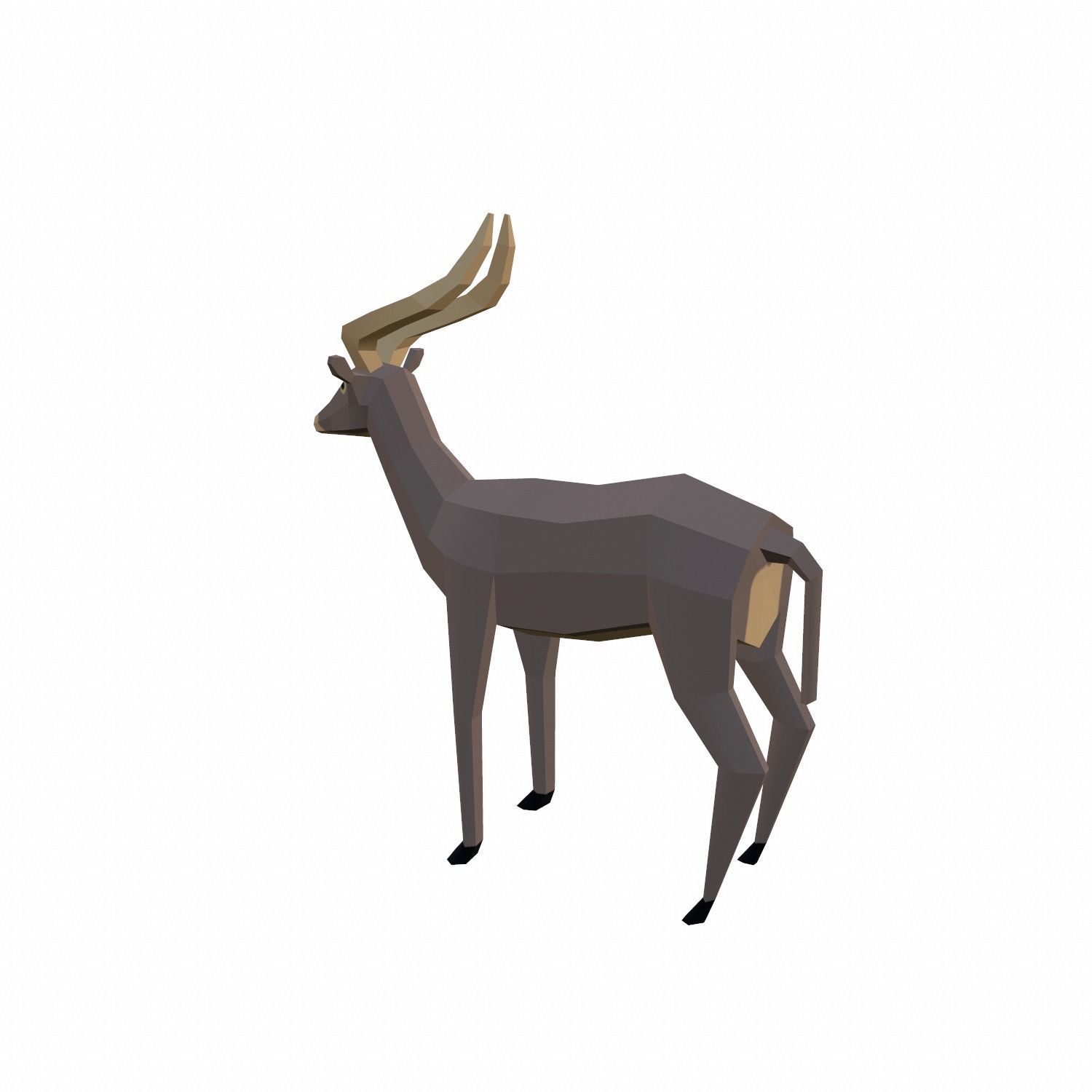 Antelope Low-poly 3D model_4