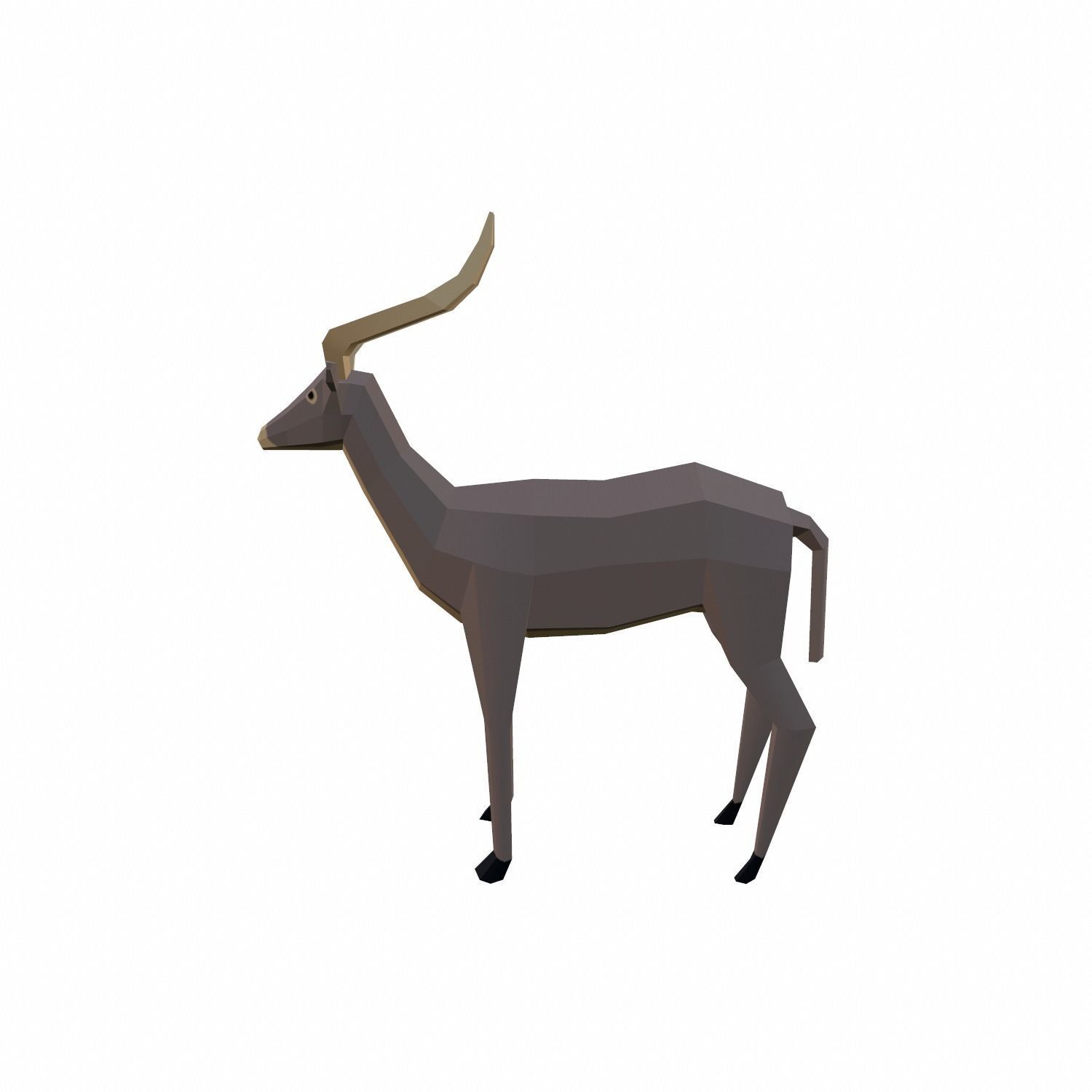 Antelope Low-poly 3D model_3