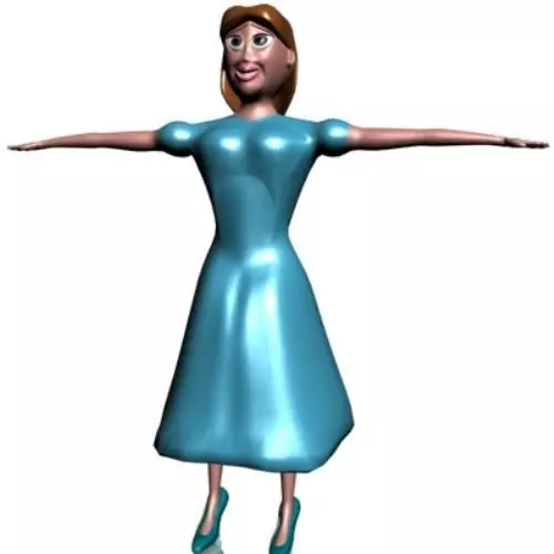 Girl in blue Free low-poly 3D model