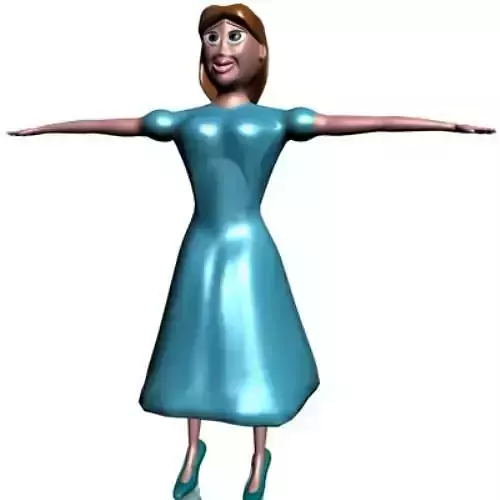 Girl in blue Free low-poly 3D model