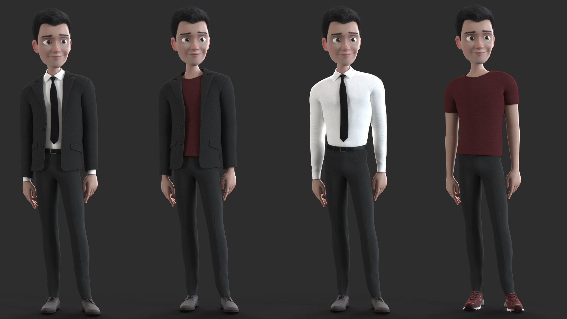 CARTOON MAN - rigged father 2 3D model_18
