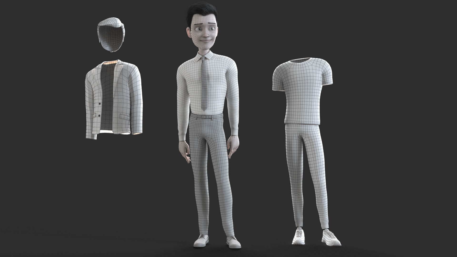 CARTOON MAN - rigged father 2 3D model_20