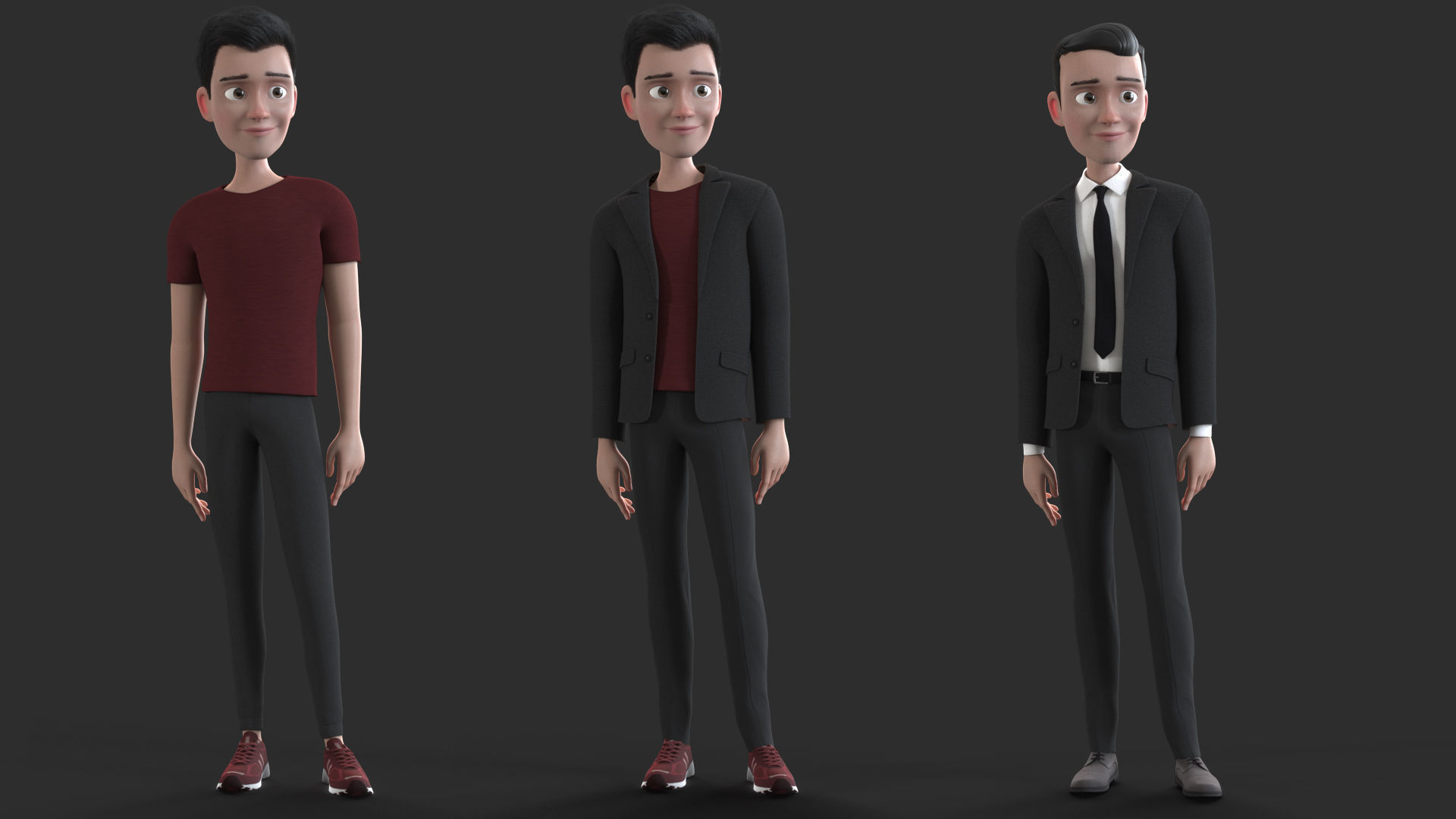 CARTOON MAN - rigged father 2 3D model_19