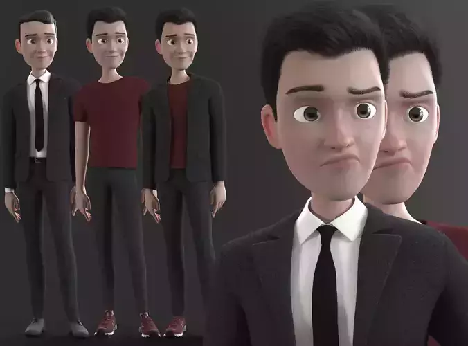 CARTOON MAN - rigged father 2 3D model