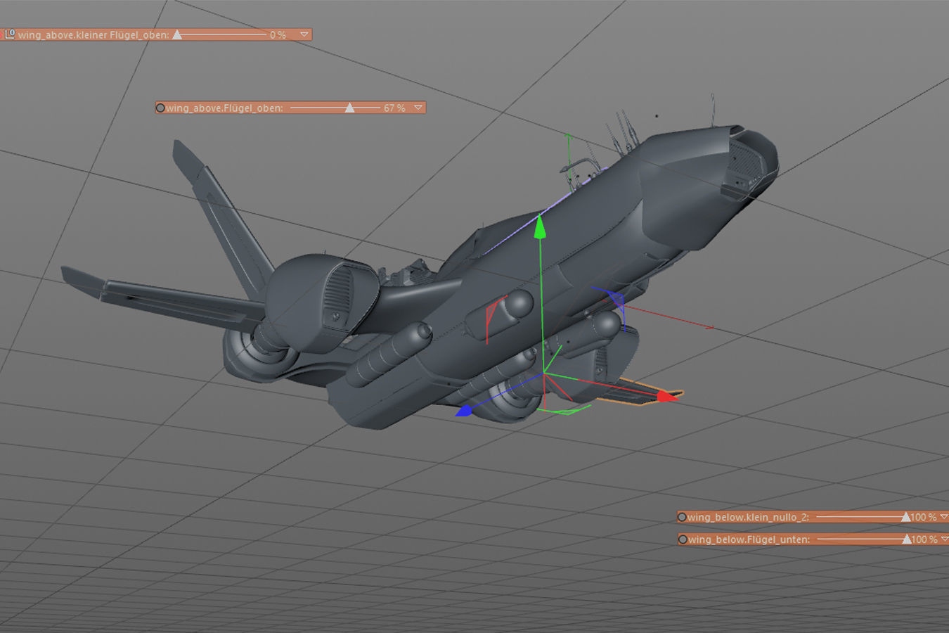 Shark Rider 3 with XPresso Wings 3D model_10