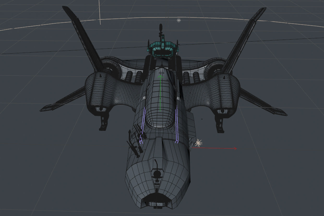 Shark Rider 3 with XPresso Wings 3D model_9