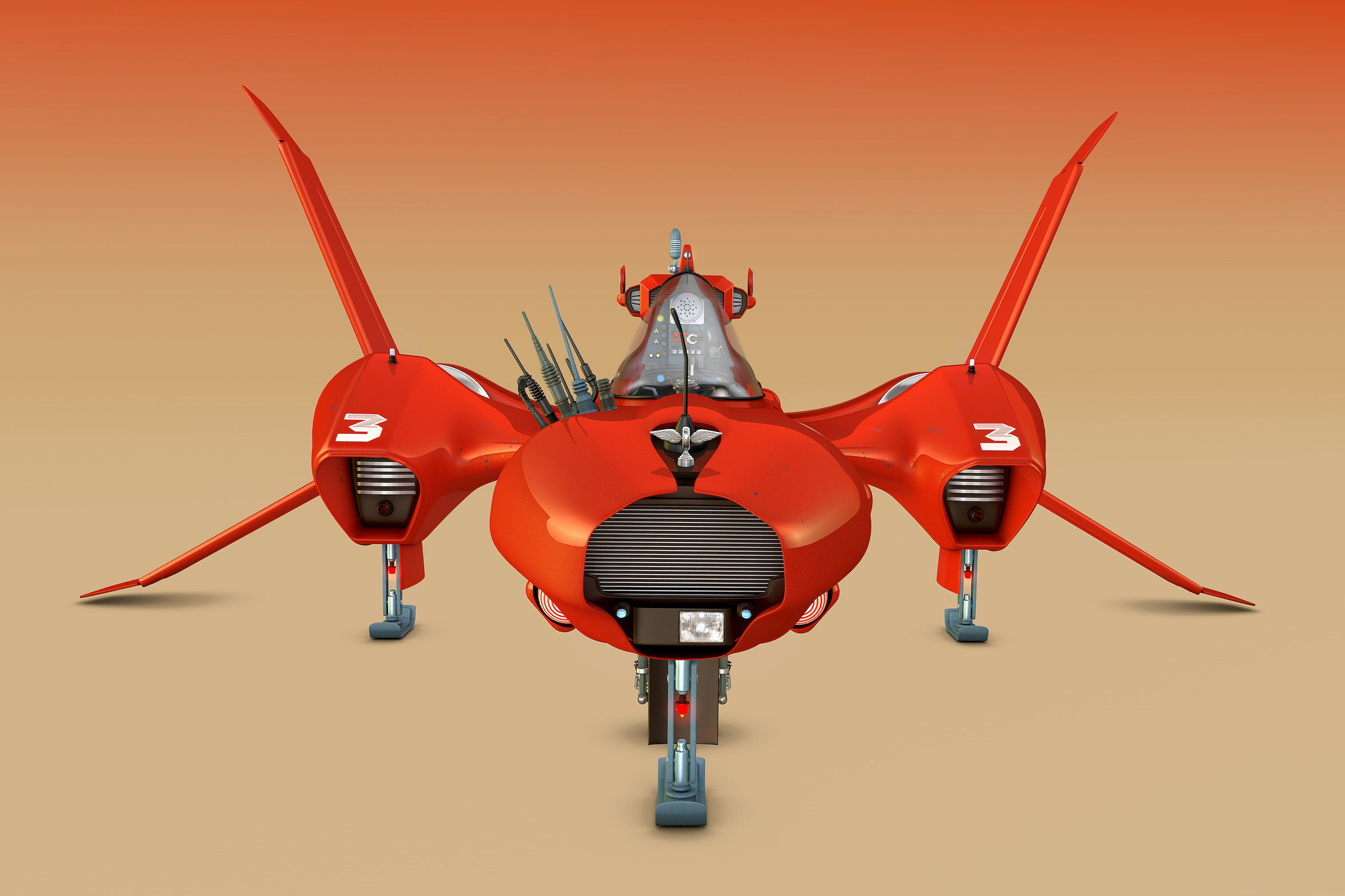 Shark Rider 3 with XPresso Wings 3D model_2