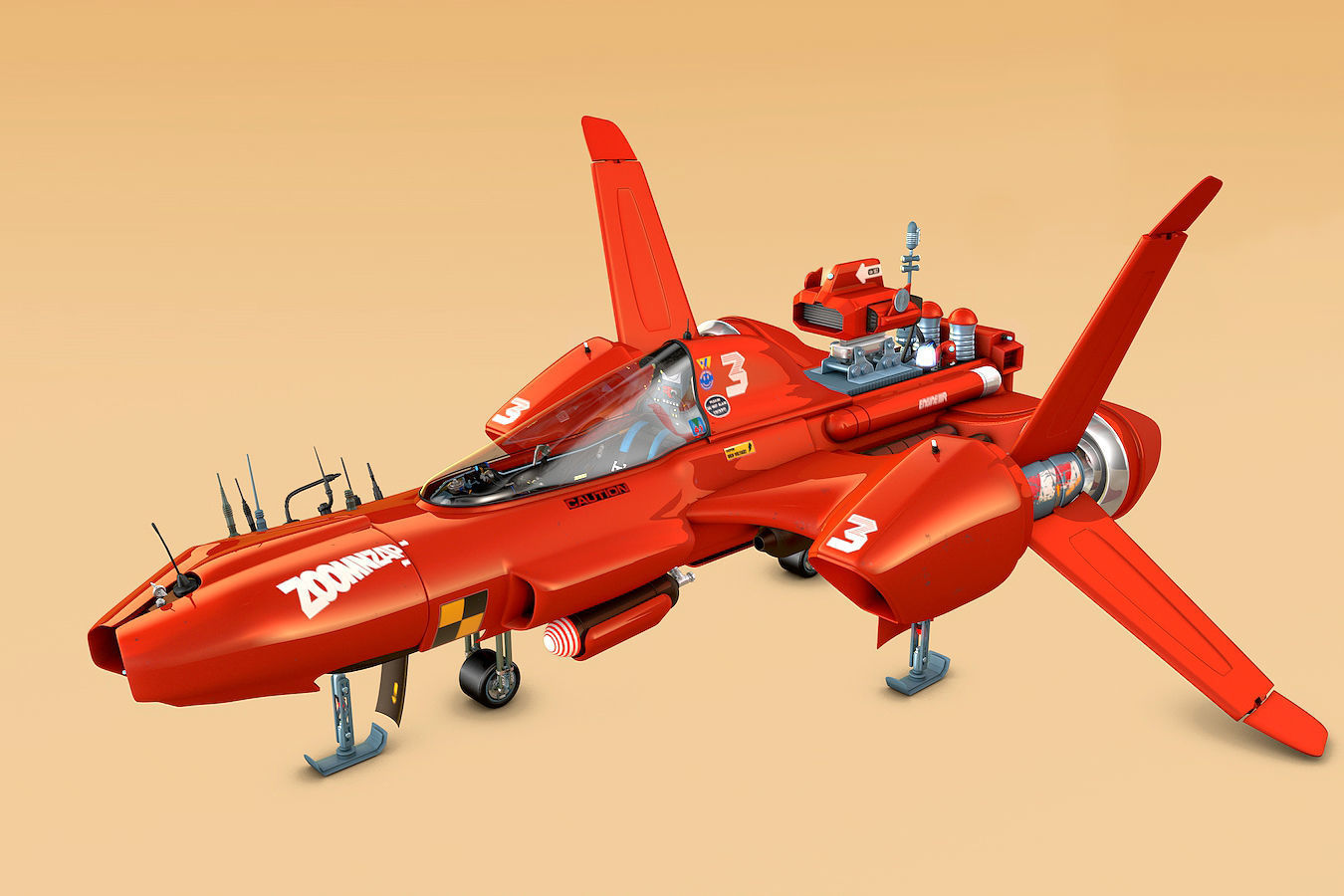 Shark Rider 3 with XPresso Wings 3D model_1