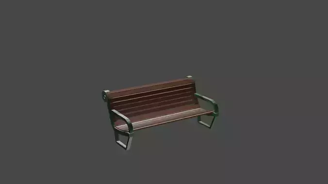 low poly BENCH park