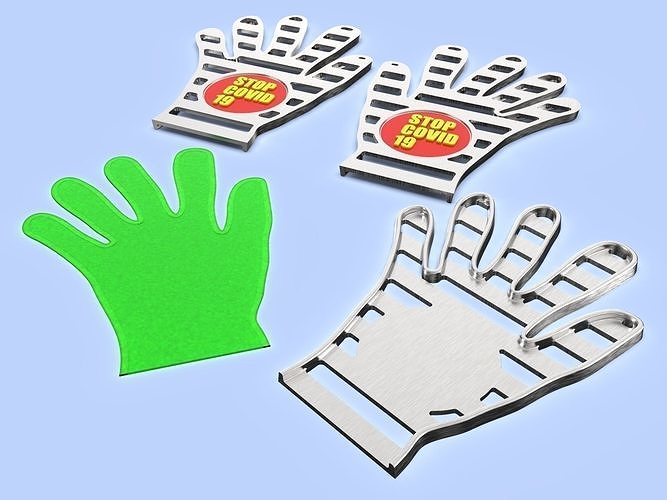 Mold for making cellophane gloves set XL L M S 3d model 3D print model