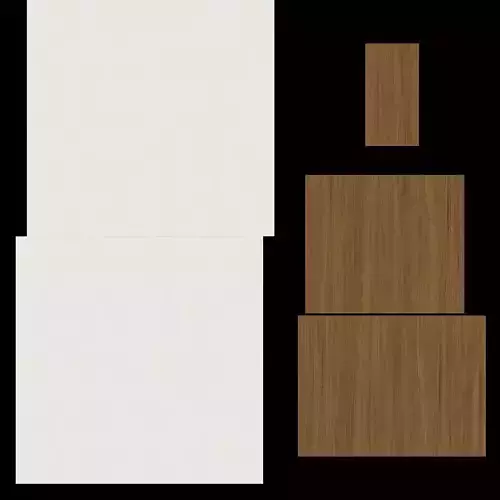 Chair square piece of wood and piece of paper 3D model