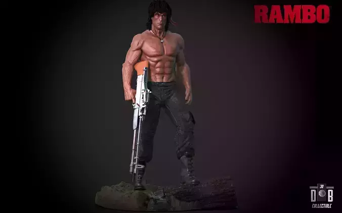 Rambo statue 3D 3D print model