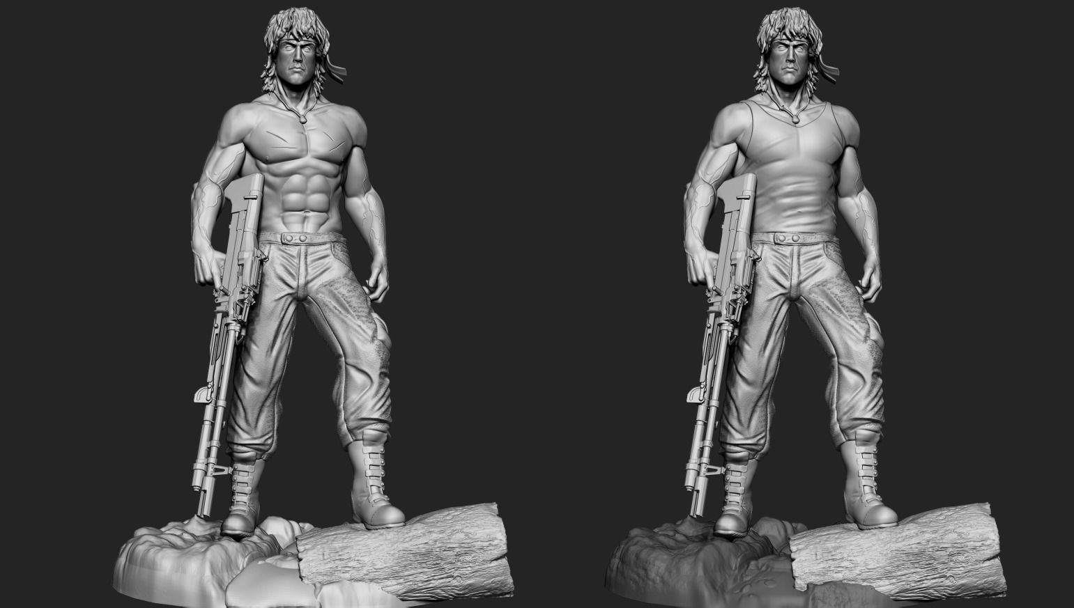Rambo statue 3D 3D print model_2
