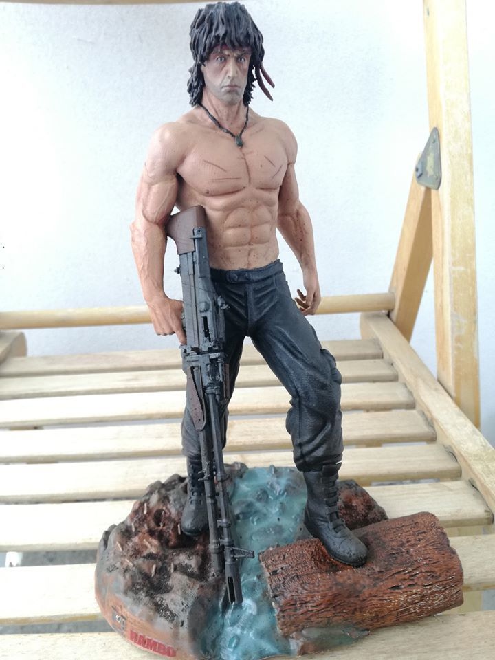 Rambo statue 3D 3D print model_3