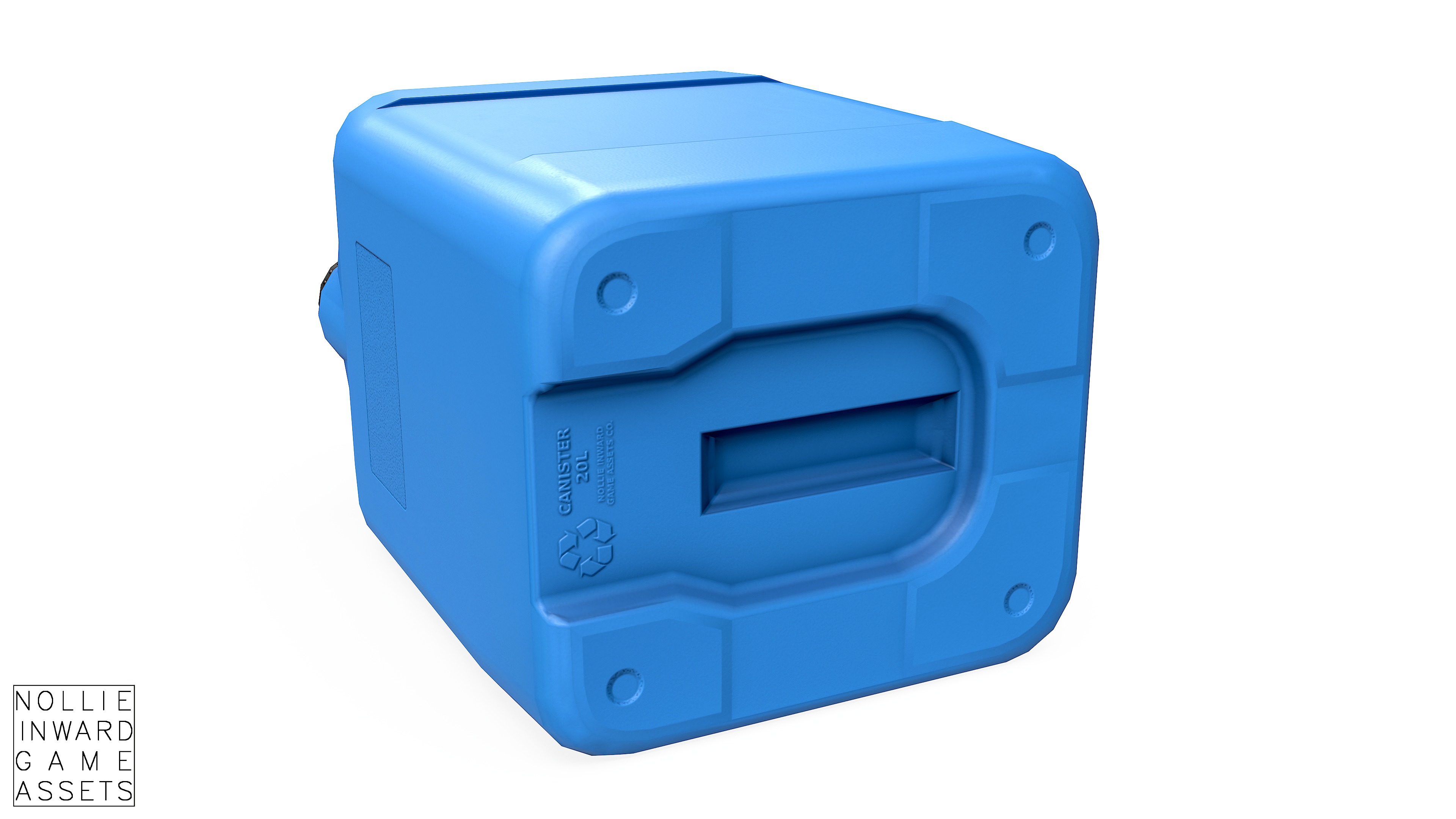 Canister Blue Clean and Dirty Low-poly 3D model_8