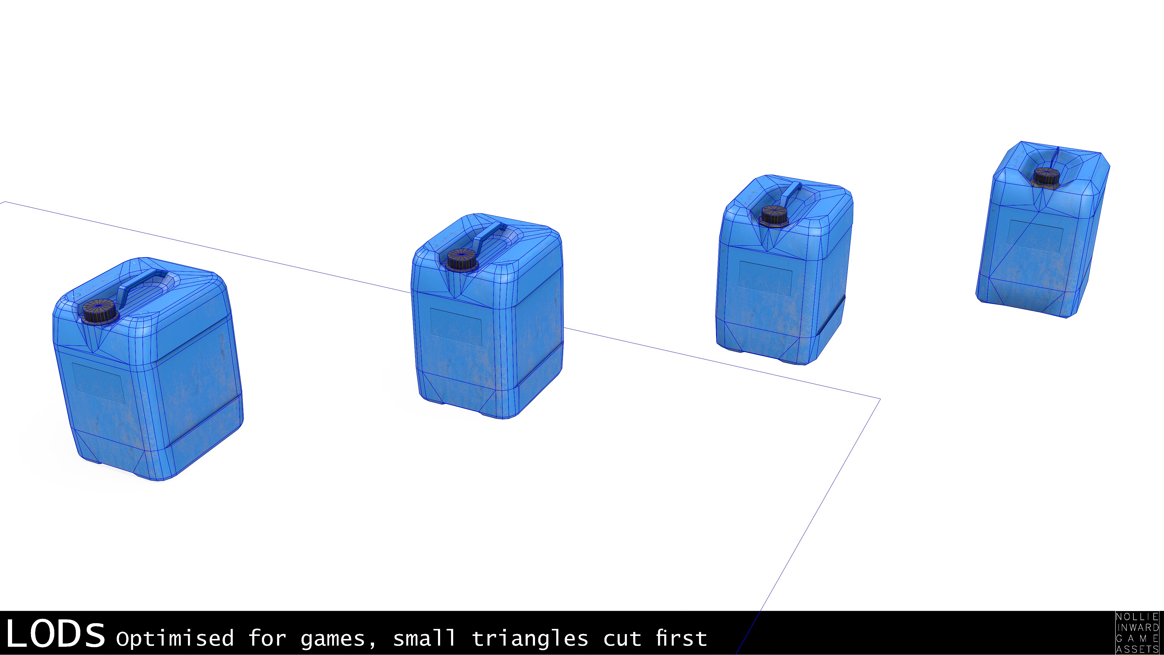 Canister Blue Clean and Dirty Low-poly 3D model_4