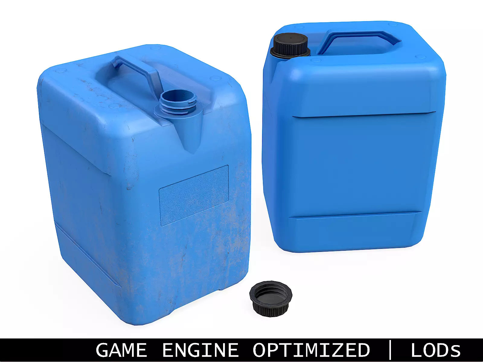 Canister Blue Clean and Dirty Low-poly 3D model_0