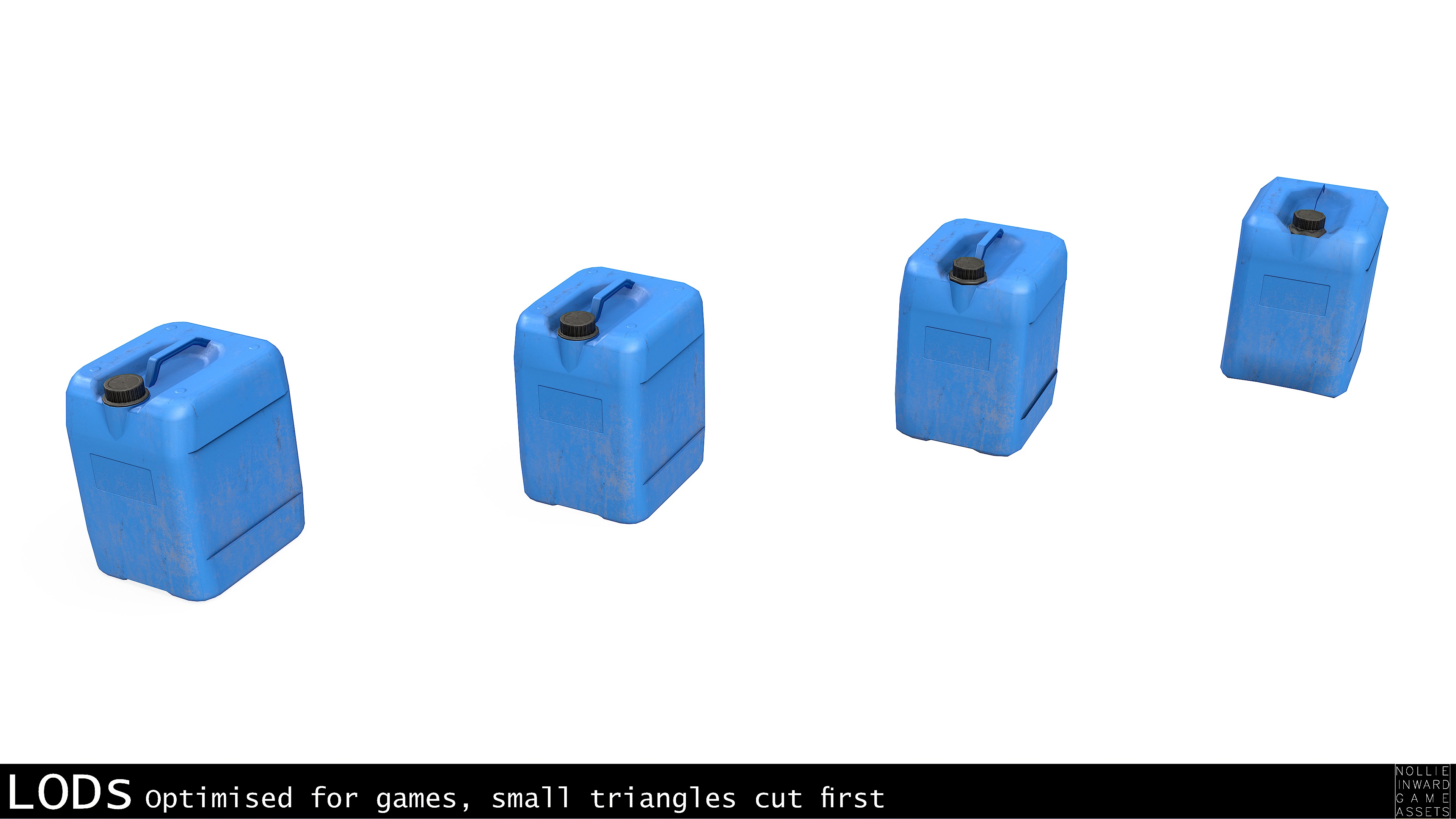 Canister Blue Clean and Dirty Low-poly 3D model_3