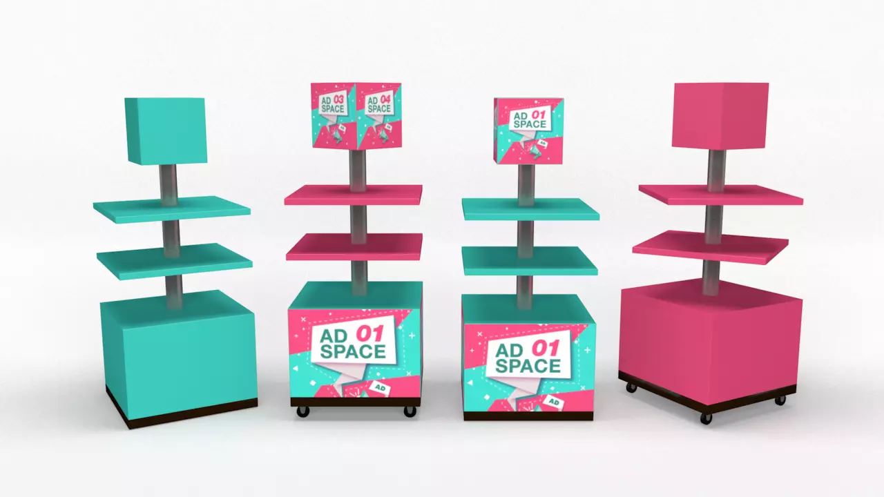3D model Product Display with cube as the main design factor VR / AR ...