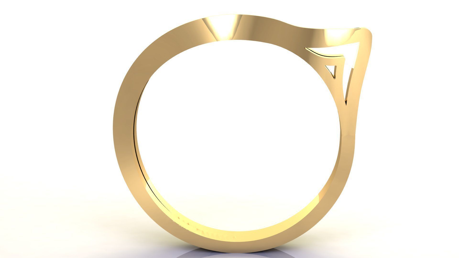 Fashion Gold Diamond Ring 3D print model_9