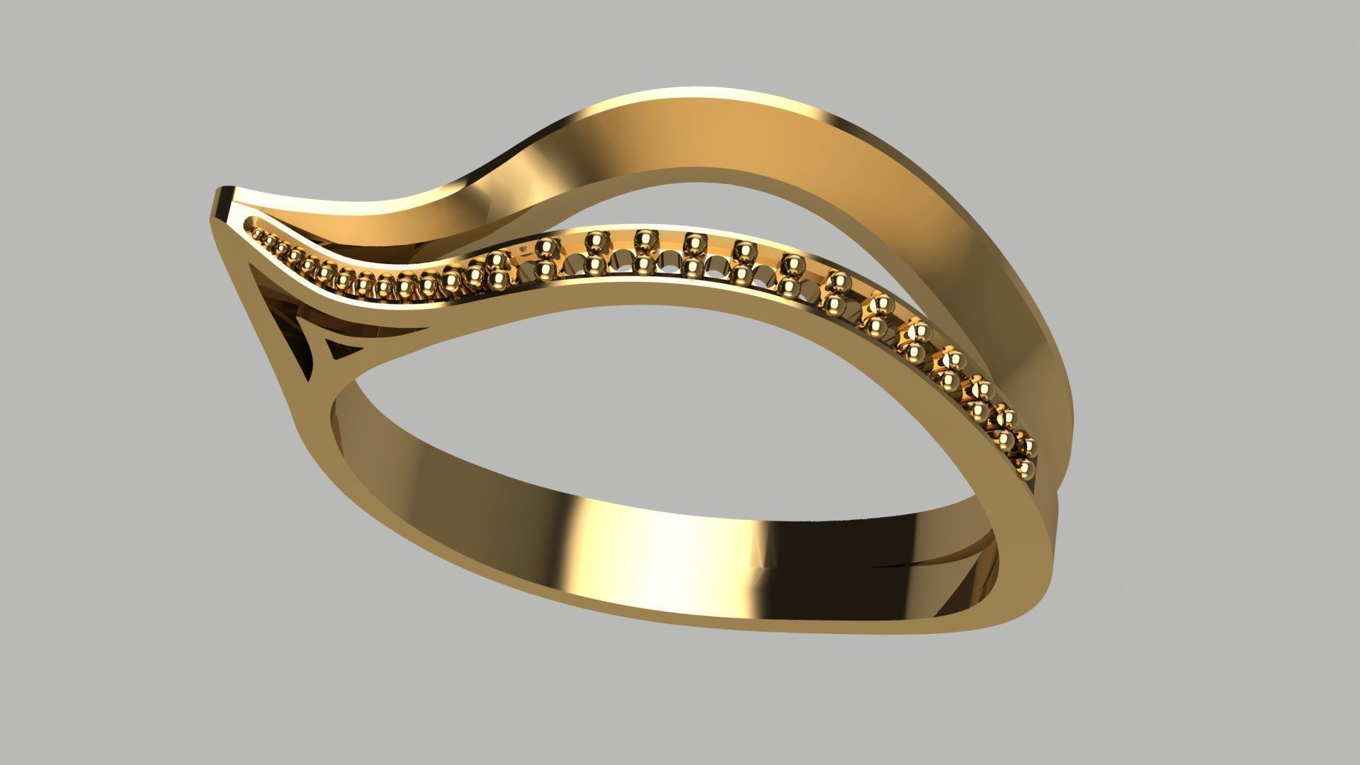 Fashion Gold Diamond Ring 3D print model_12