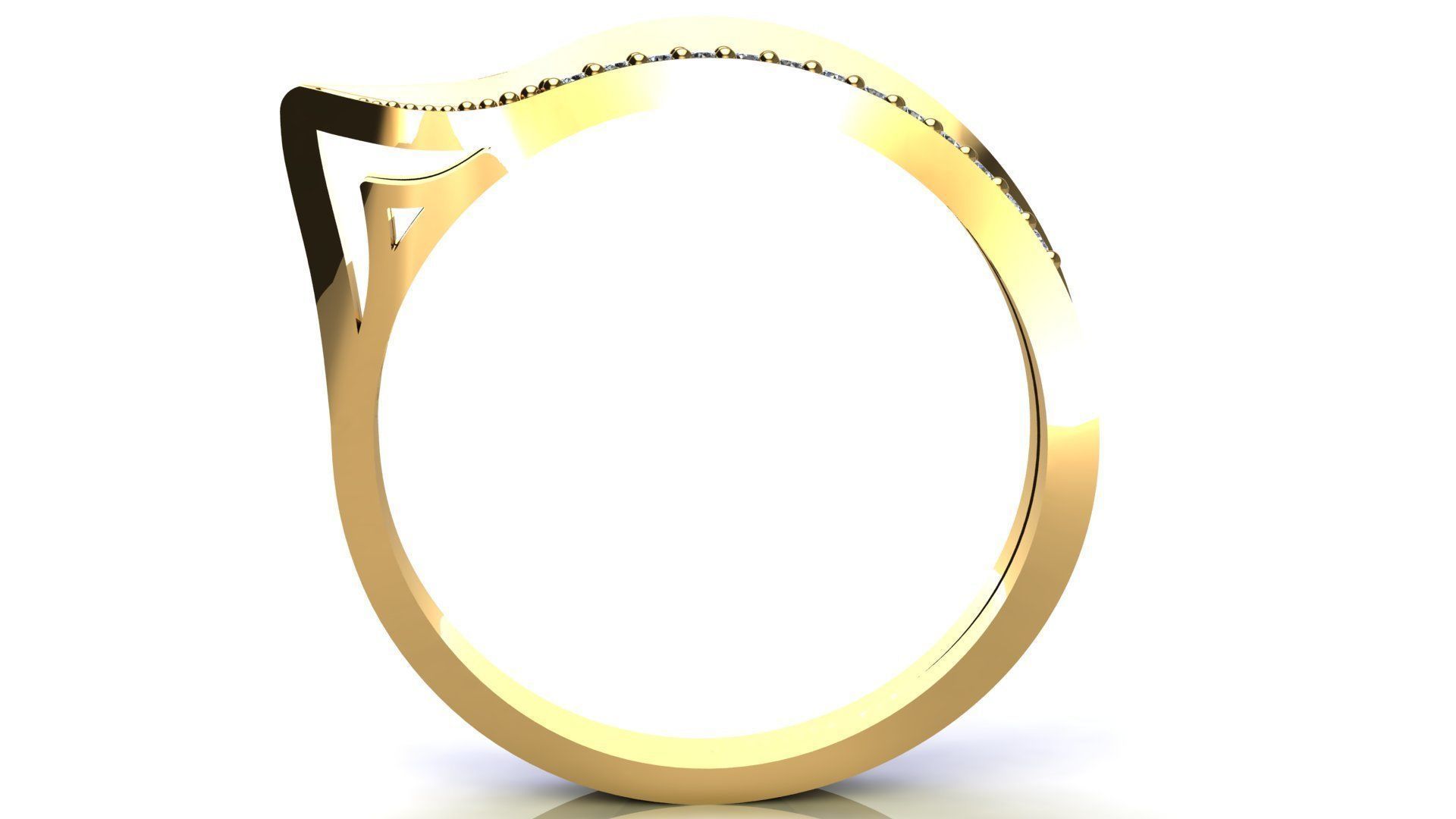 Fashion Gold Diamond Ring 3D print model_8