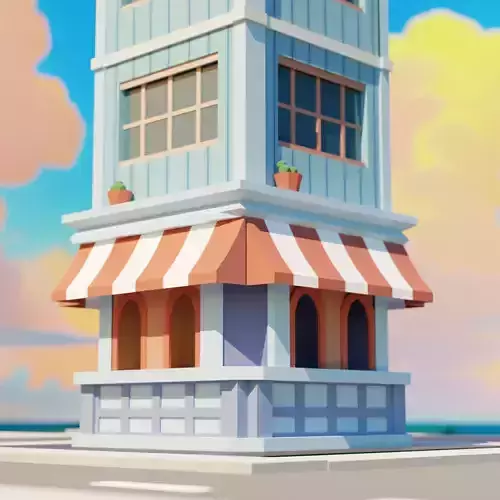 Free Low Poly building Cartoon Style game model