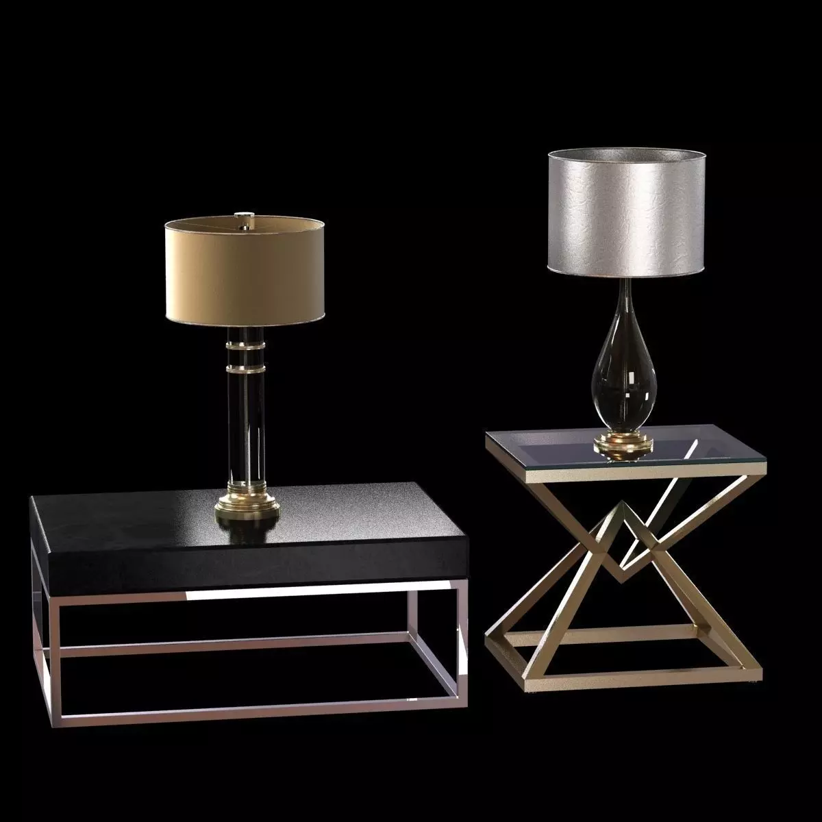 Restoration hardware empire side table 3D model_0