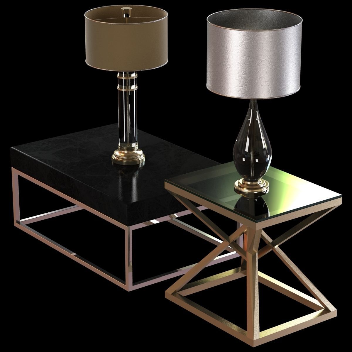 Restoration hardware empire side table 3D model_4