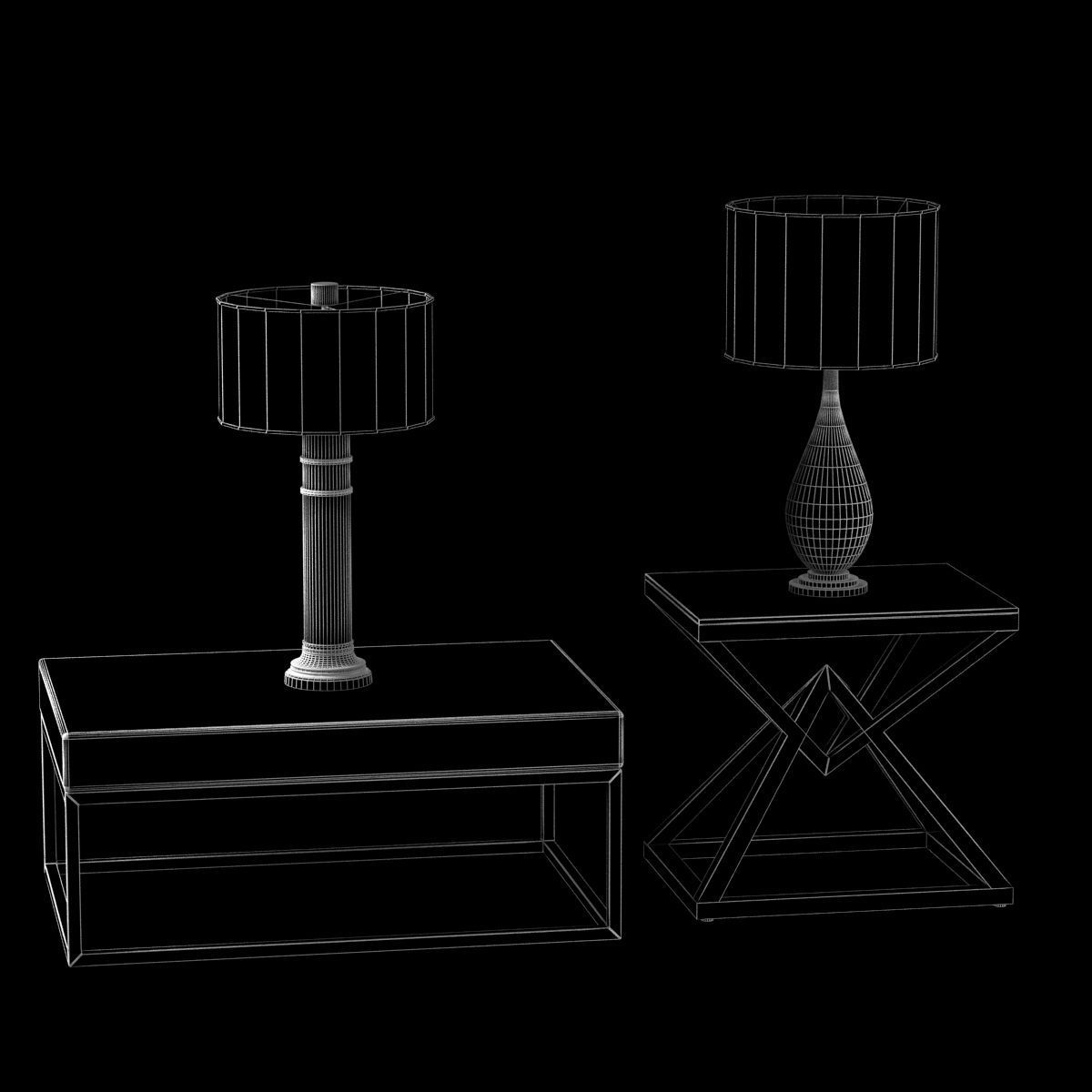 Restoration hardware empire side table 3D model_6