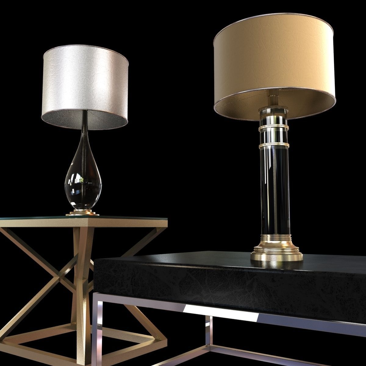Restoration hardware empire side table 3D model_5