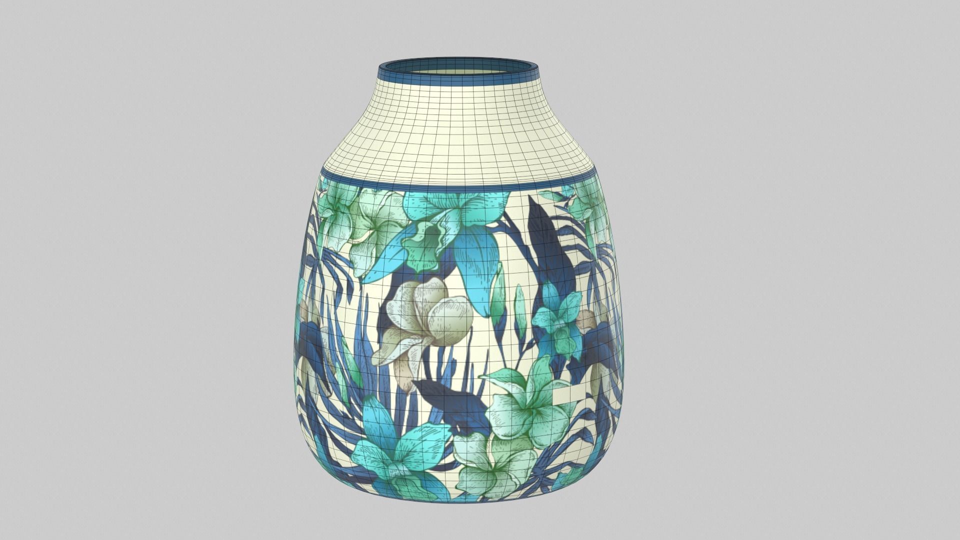 Floral Vase Rustic 3D model_1