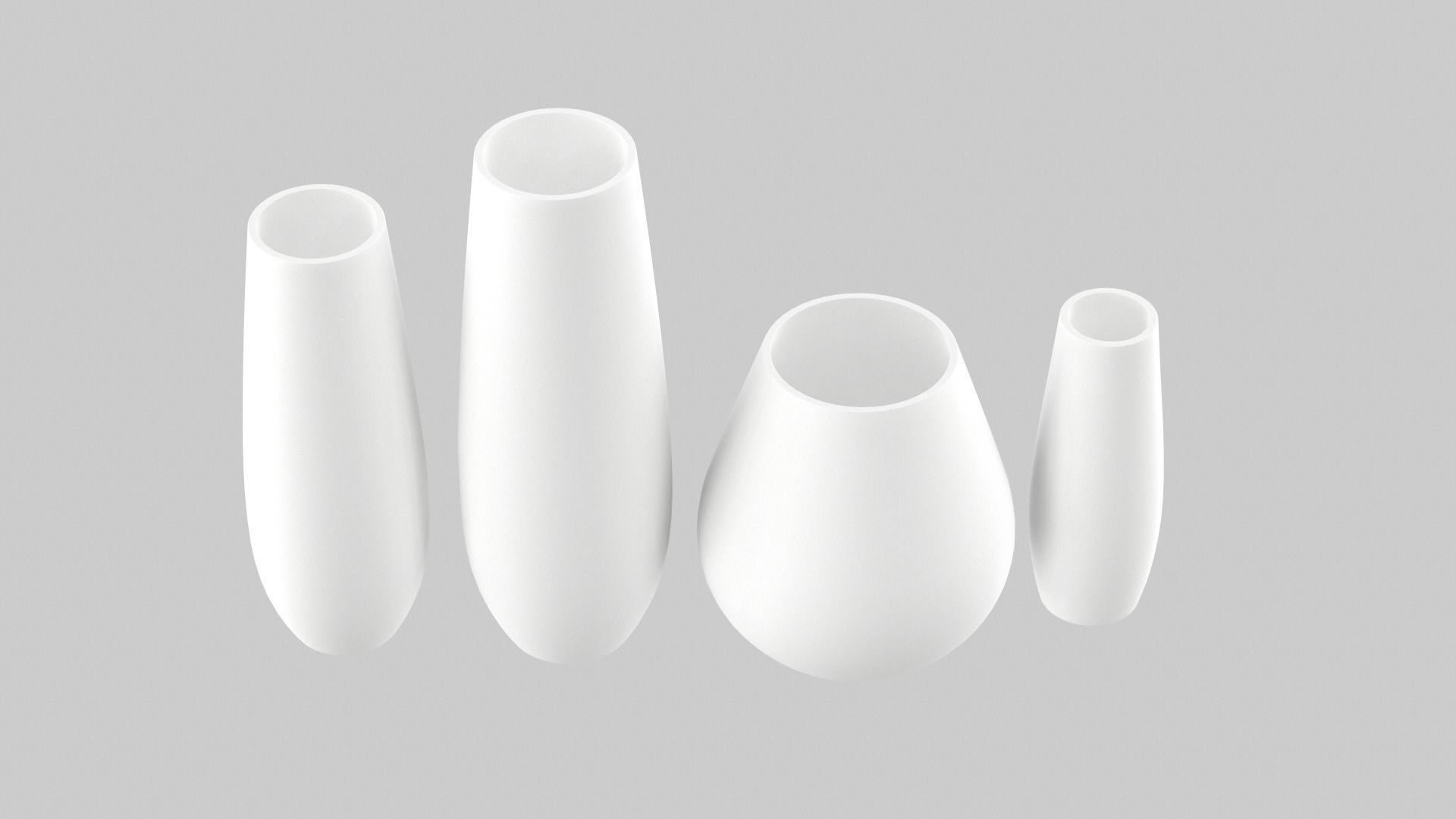 White Vase Set 3D model_23