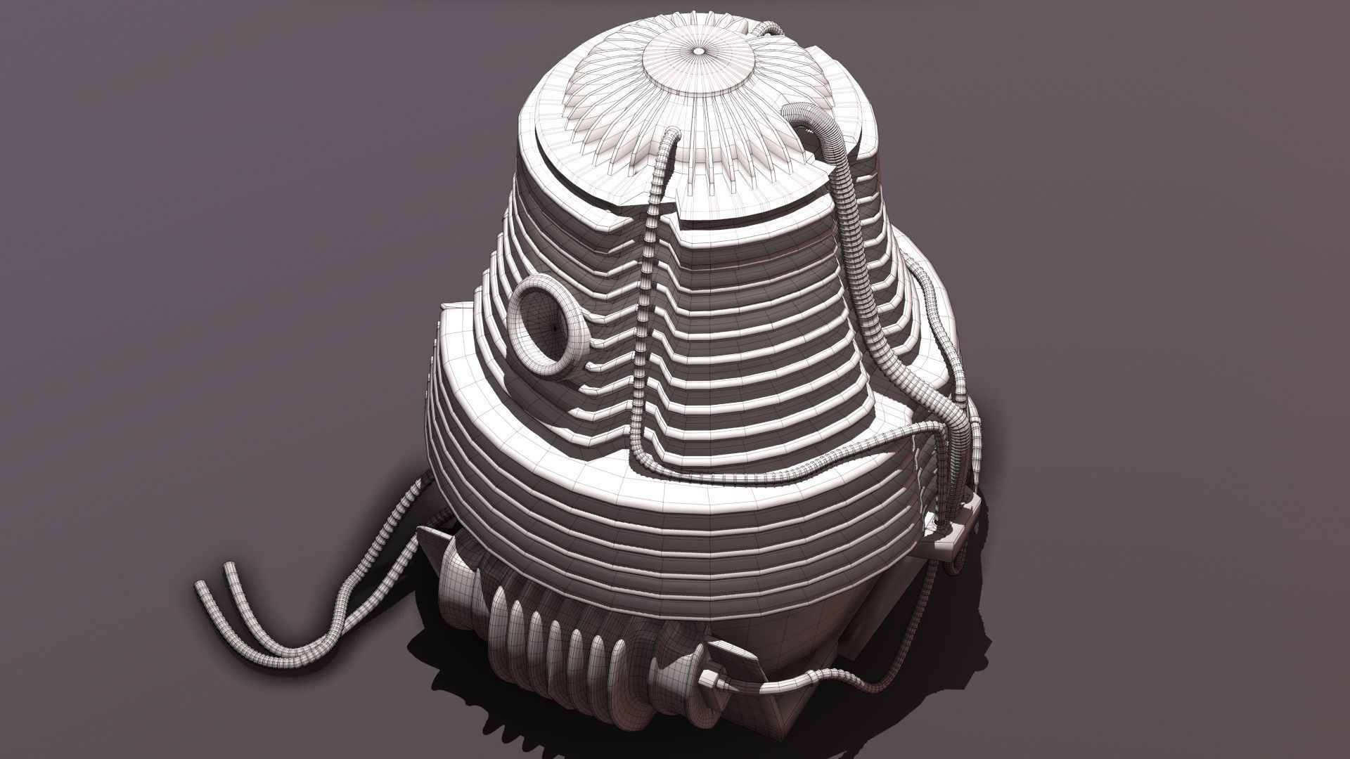 The Fly Teleportation pod Renderable  Low-poly 3D model_19