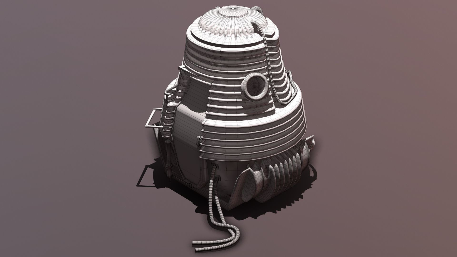 The Fly Teleportation pod Renderable  Low-poly 3D model_9