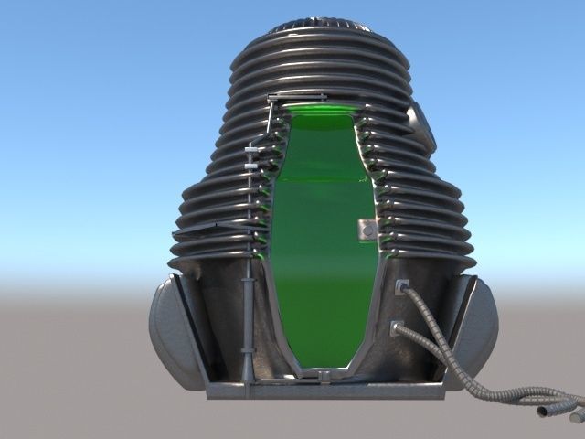 The Fly Teleportation pod Renderable  Low-poly 3D model_2